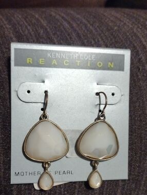 Kenneth Cole Reaction Cream Mother-of-Pearl Drop Earrings